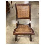 Foldable wood/wicker rocking chair