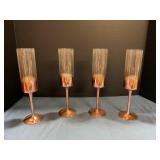 Glass flutes with copper finish