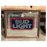 Bud Light Beer advertising mirror 22ï¿½ x 18ï¿½