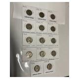 Jefferson Nickel Sets 51,52, 53,54 & 55 P,D,S