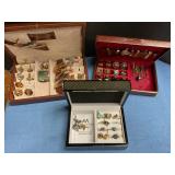 Cuff lengths, Tie clips & pins in storage boxes