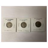 1940, 1948 & 1963 Jefferson Nickels