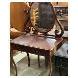 Wood vanity with mirror & drawers