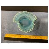 Hobnail ruffled Edge Candy dish unmarked Fenton