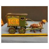 Vintage cast iron horse-drawn Ice Wagon