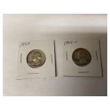 1954 & 1956-D Silver Quarters