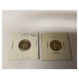 1935 & 1937 Mercury Silver Dimes