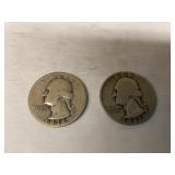 1936 & 1937 Silver Quarters