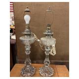 Electrified glass lamps needs shades 29ï¿½ T