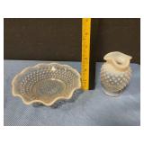 Hobnail vase & bowl  unmarked Fenton