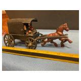 Vintage cast iron Amish  horse-drawn buggy