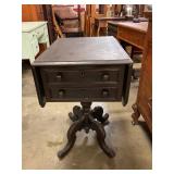 Side table w/ drawers & drop sides