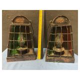 Metal lanterns w/ mini oil lamps inside