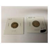 1927 & 1928-D  Mercury Silver Dimes