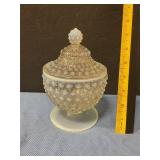 Hobnail French small candy jar unmarked Fenton