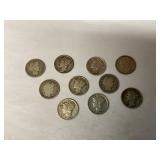 Assorted dates Mercury Silver dimes