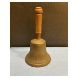 Vintage brass hand bell w/ a wooden handle 12ï¿½ T