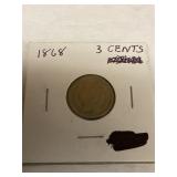 1868 3 cent Coin