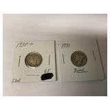 1930-S & 1931 Mercury Silver Dimes