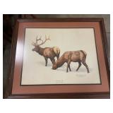 Guy Echeleach signed American Elk print 26ï¿½ x 22ï¿½