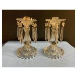 Fostoria Colony candlestick with Prisms 7.5ï¿½ T