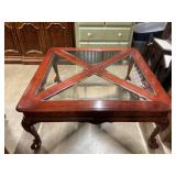 Wood/ glass table with claw legs 40ï¿½ x 40ï¿½