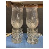 Vintage crystal electric lamps w/ prisms