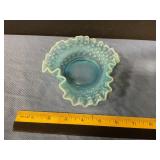 Hobnail ruffled Edge Candy dish unmarked Fenton