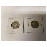 1954 & 1956-D Silver Quarters