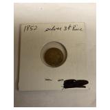 1852 Silver 3 cent piece