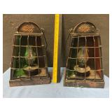 Metal lanterns w/ mini oil lamps inside