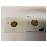 1927 & 1928-D  Mercury Silver Dimes