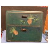 Vintage Ransburg Double Bread Box w/ pinecones