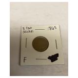 1865  3 cent Nickel Coin