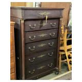 Antique 6 drawer chest with key