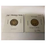 1941 & 1945 Mercury Silver Dimes