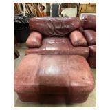 Chair w/ ottoman brown leather matchï¿½s 137