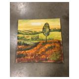 Country scene painted canvas 27.5ï¿½ x 27.5ï¿½