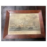 Vintage lithograph framed print
