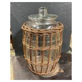 Glass willow wrapped storage jar 14ï¿½ T