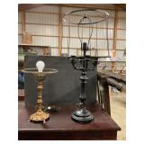 Two lamps missing shades