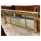 Antique Gilt 3 Part Over Mantle Mirror