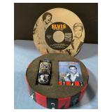 Elvis tin with Die-cast car & card