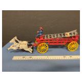Cast iron horse-drawn fire wagon