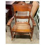 Rocker with woven cane seat
