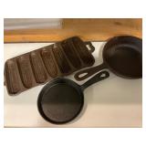Cast iron skillets & corn stick