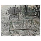 Wrought iron Table w/ 2 chairs ( Table needs top)