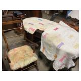 Antique rocking chair & quilting material