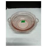 Pink depression glass bowl