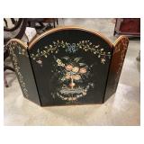 Vintage hand painted fireplace screen